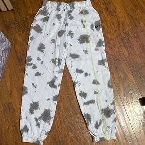 Nike,Cuffed sweat, pants, white and gray tie-dye, drawstring